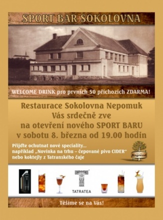 Otevření Sport baru Sokolovna Nepomuk 08.03.2014