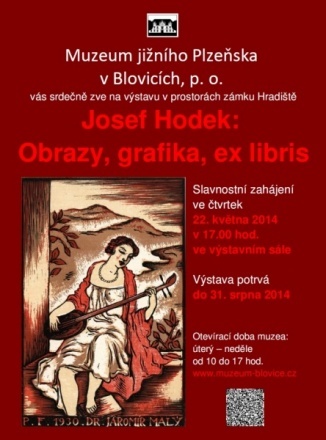 Muzeum Blovice: výstava Josef Hodek: Obrazy, grafika, ex libris 22. května 2014