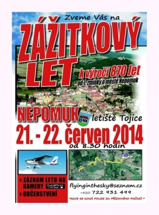 Zážitkový let nad Nepomukem 21.-22.6.2014