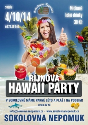 Říjnová disco HAWAII párty Sokolovna Nepomuk 04.10.2014