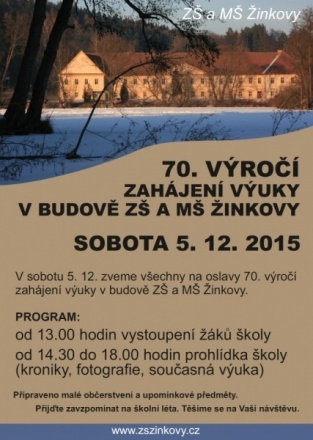 70 let ZŠ Žinkovy 05.12.2015