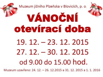 Muzeum Blovice: Vánoční otevírací doba 2015