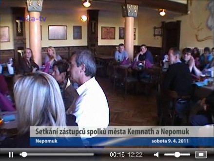 Videozáznam ze Setkání zástupců spolků města Kemnath a Nepomuk