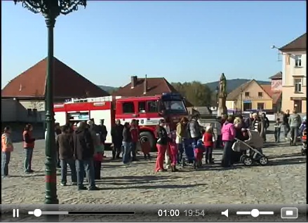 Ukázka zásahu dobrovolných hasičů z partnerského města Kemnath
